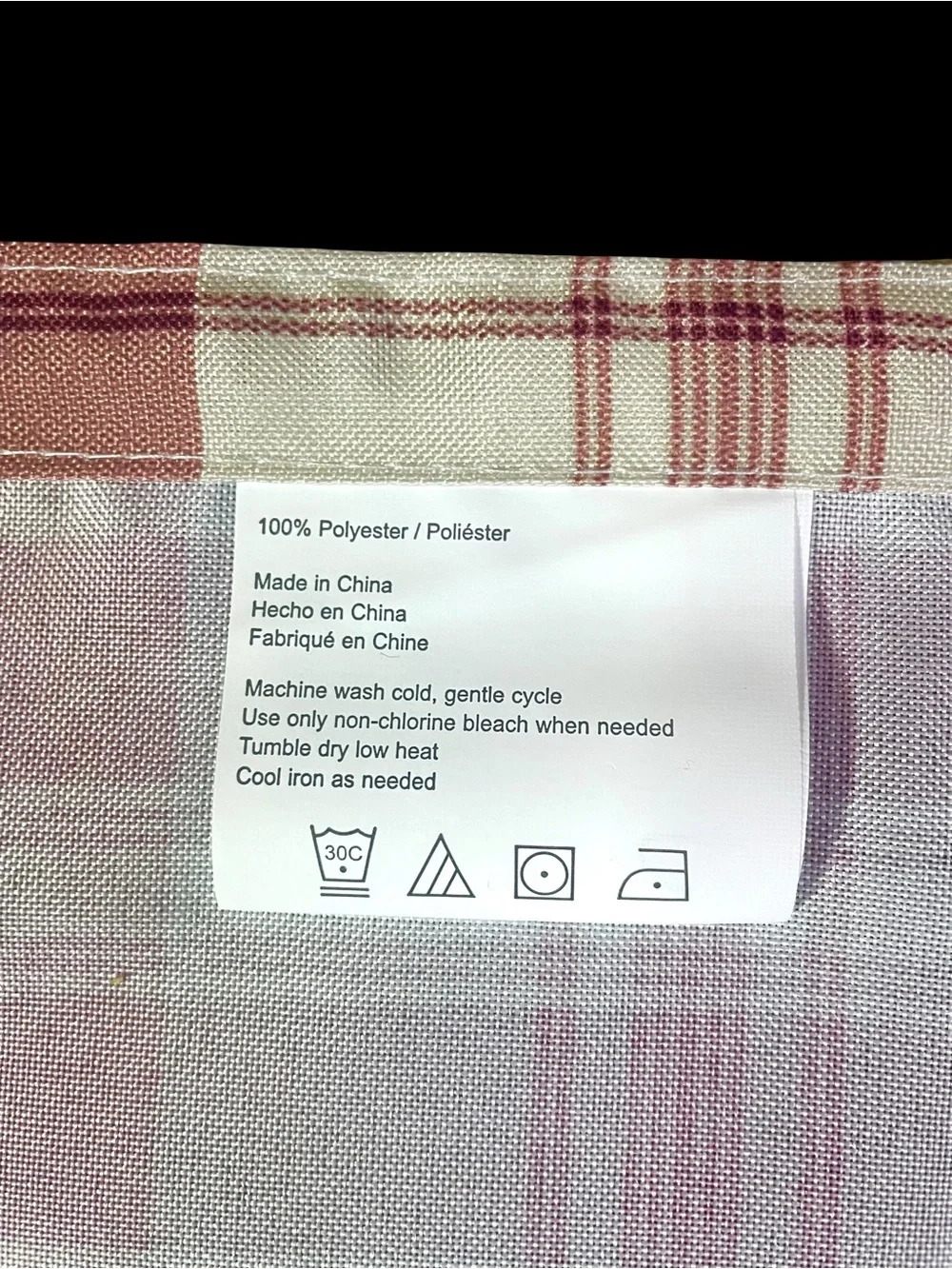 Tab Top Valance Plaid Burgundy Ecru 52 x 14 Lichtenberg No. 918 Kitchen NEW NIP